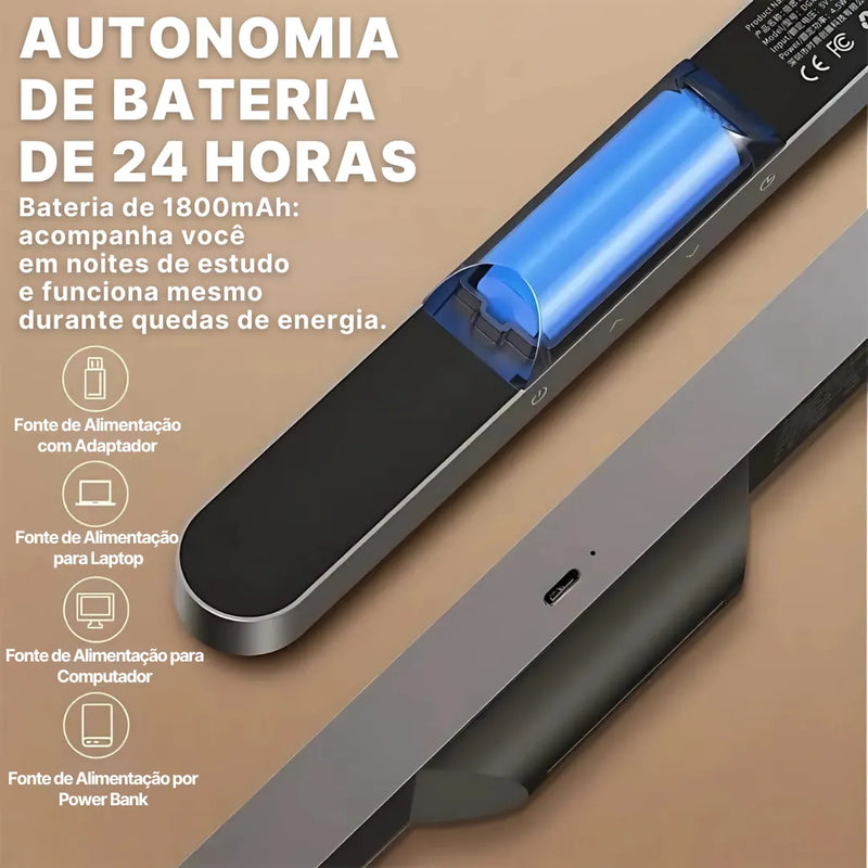 Luminária Baseus Magnética LED Recarregável com Escurecimento Gradual | Innova Fácil